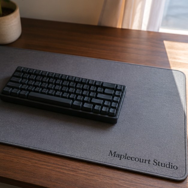 Custom desk mats — customer photo