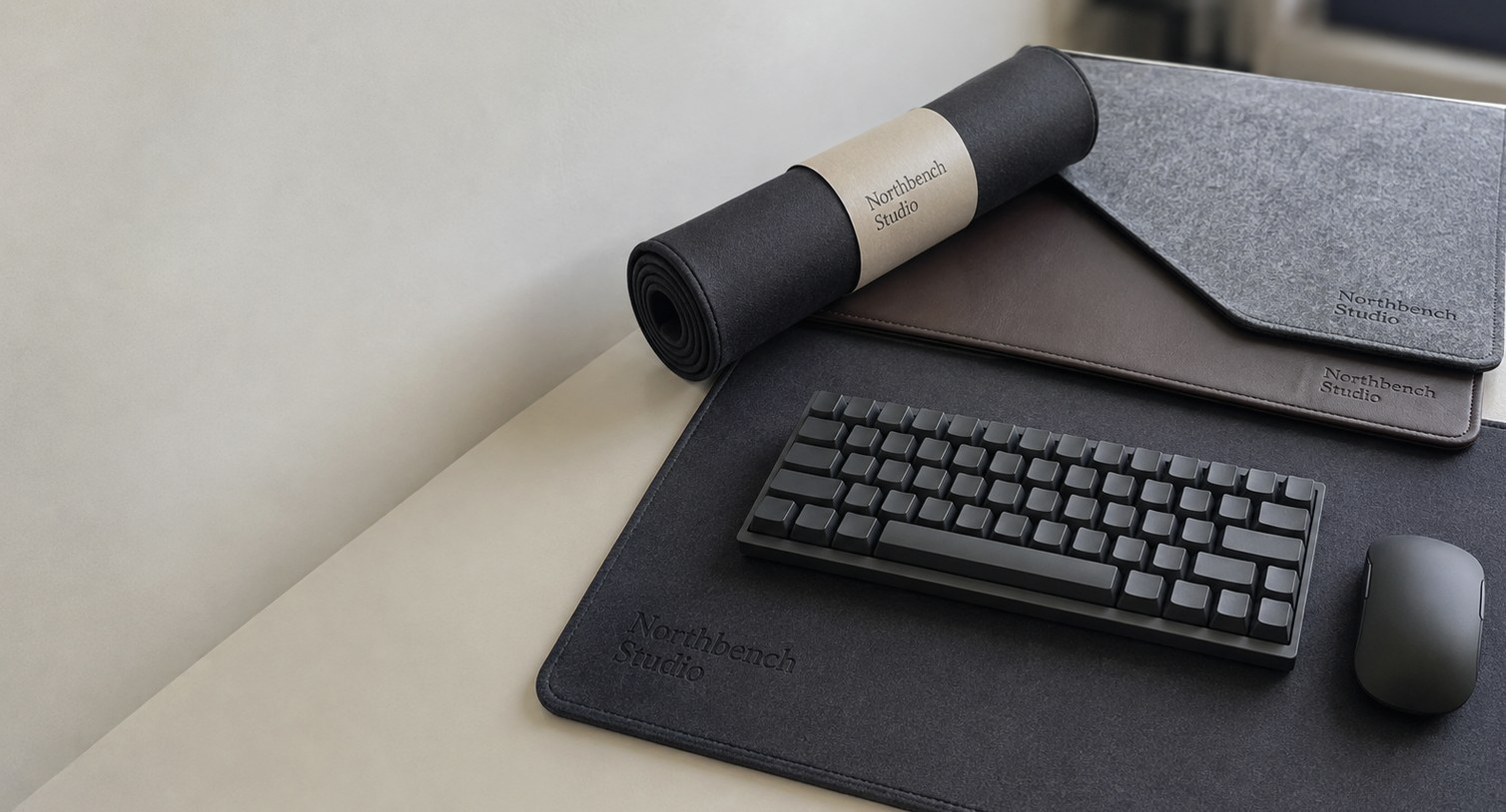 Custom printed desk mats with logo