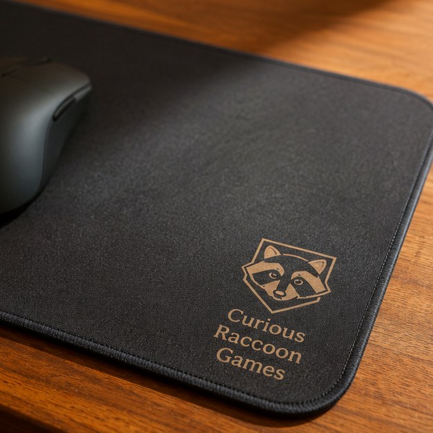 Desk mats with logo — customer photo